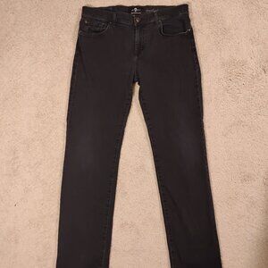 7 For All Mankind Luxe Performance Black Denim Jeans Men 34x32 Standard Straight